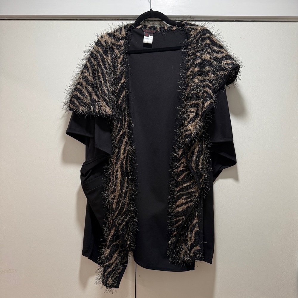 Simon Chang Black and Brown Women's Poncho